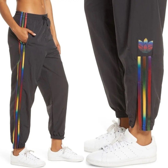 adidas Originals Pants - Adidas Originals Womens Adicolor Rainbow Stripe Track Pants Joggers